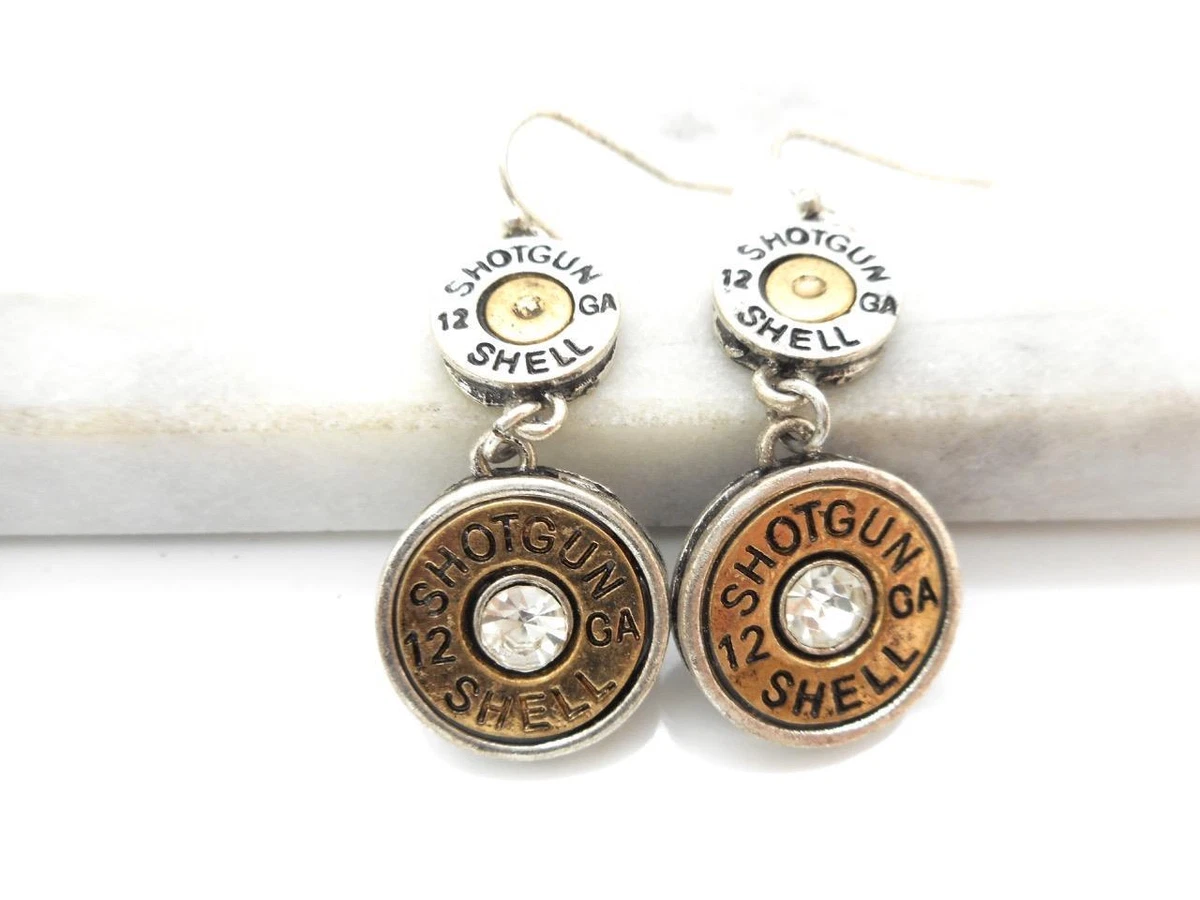 Quality Dangle Bullet Earrings Women s Shotgun Shells Two Tone eBay