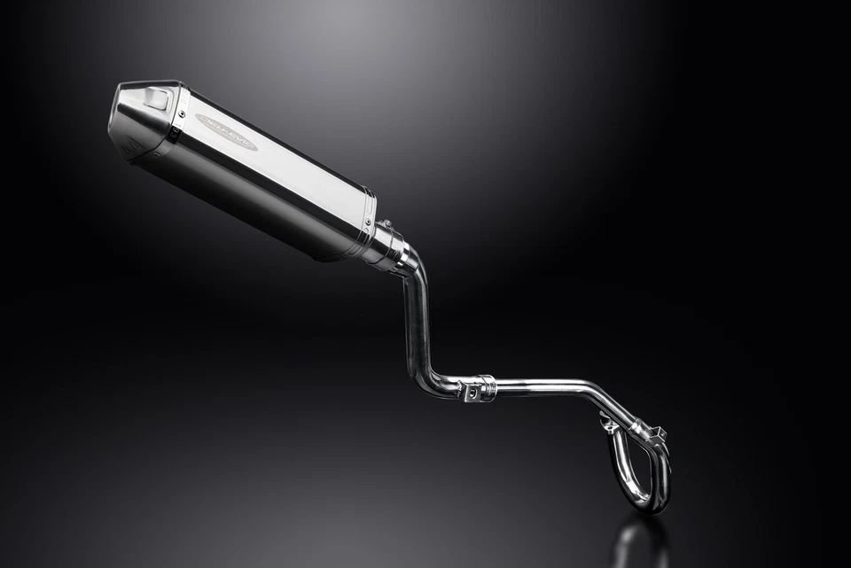 Silenciador de escape completo de 13" de acero inoxidable triovalado Honda CRF250L 2012-2016 Delkevic Foto 2 de 4