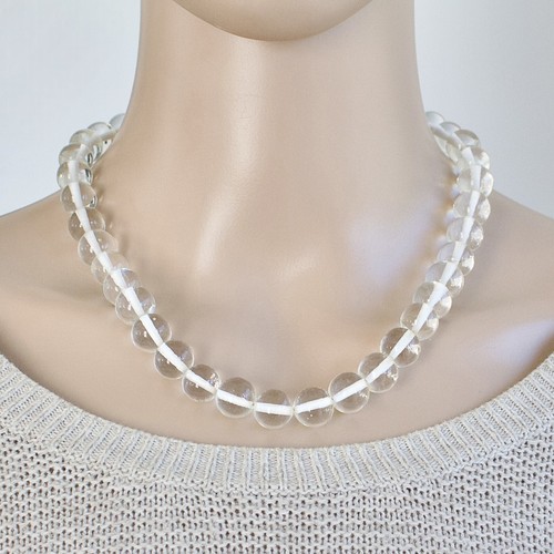 Vintage Clear Glass Orb Beaded Necklace Pools of Light Style