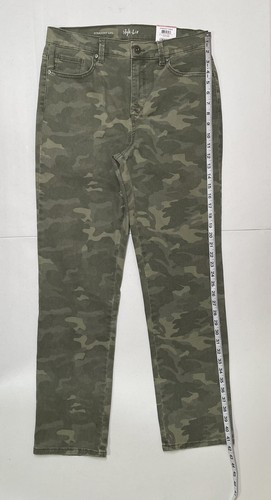 Style & Co Women’s Green Camo Straight Leg High Rise Denim Jeans s 10 - Picture 15 of 16