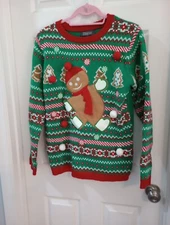 33 Degrees Christmas Sweater Gingerbread, XL