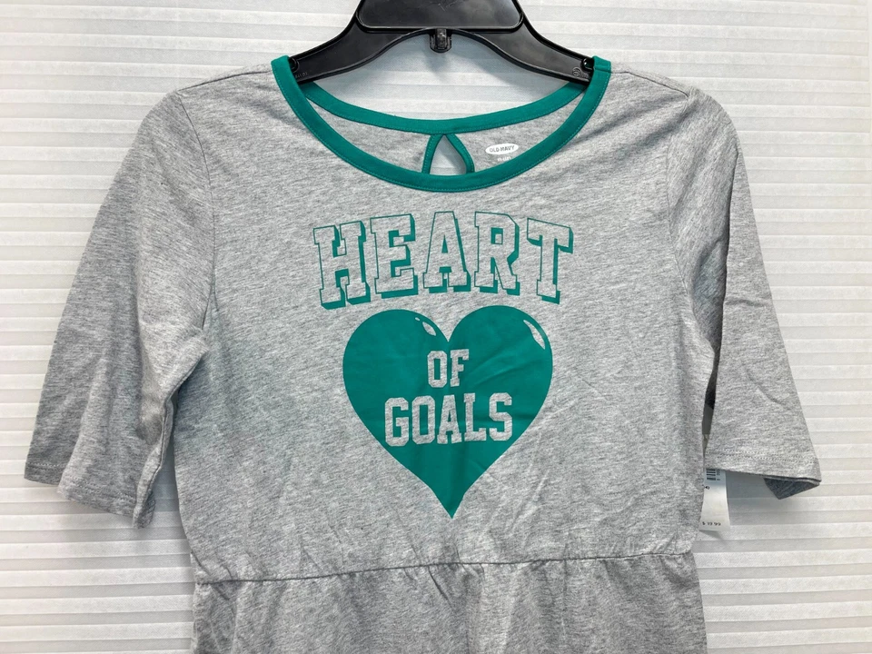 Antiguo Vestido Jersey Azul Marino Niñas Calce y Acampanado Manga 1/2 Gris Con Logo Talla XL/14 NUEVO CON ETIQUETAS Foto 2 de 4