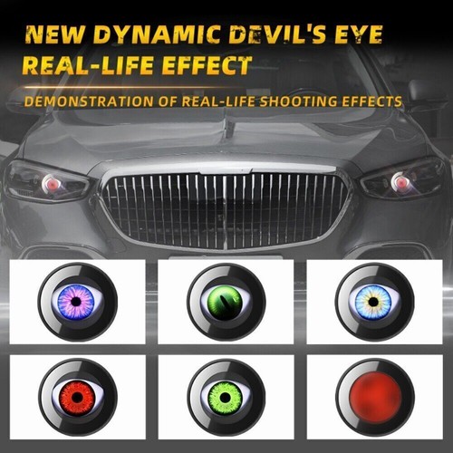 2PC 12V Devil Eye Evil Eyes Headlight Led Dynamic Devil Eye Car Remote Control - Picture 7 of 12