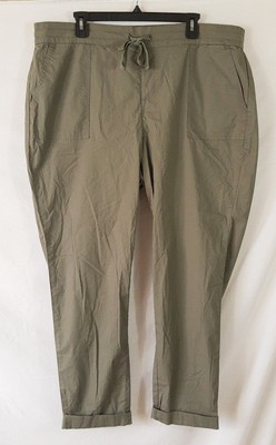 NWT Torrid Women's Dusty Olive Tie Front Poplin Pants Size 2 Regular (18-20)