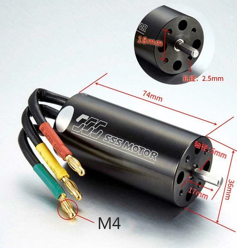 TFL SSS Sin escobillas CNC 2 piezas 3674-3200KV Motor Rotor Hágalo usted mismo RC Modelo Electrónico de Barco Foto 3 de 4