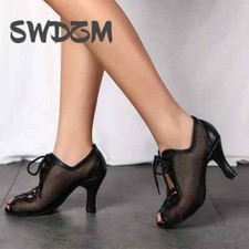 Women Ballroom Latin Dancing Shoes Practice Stage Wedding Shoes High Heels