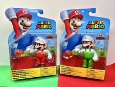 2024 JAKKS Pacific World of Nintendo Figure Bundle: FIRE MARIO & FIRE LUIGI