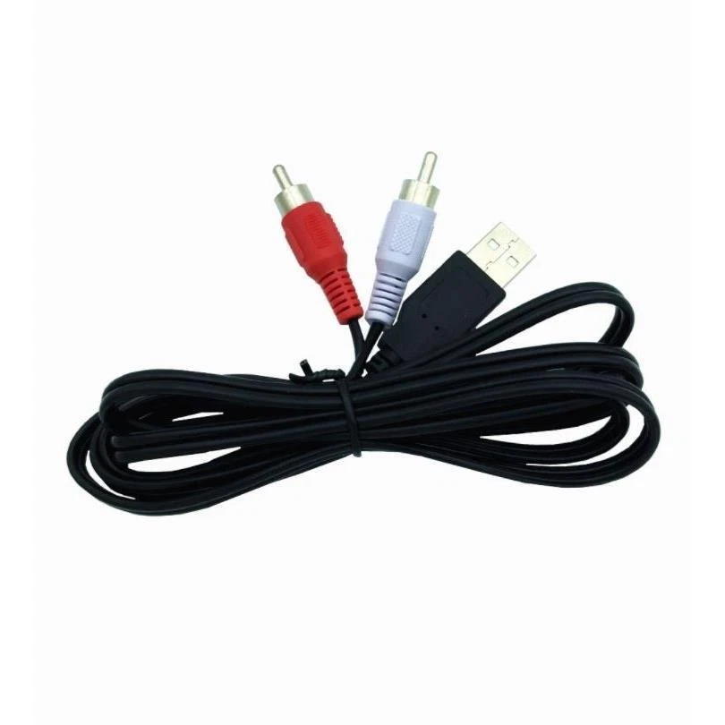 USB Male Female to RCA Phono AV Cable Lead PC TV Aux Audio Video Adapter Cord - Image 3 of 4