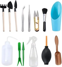 Succulent Tool Kit,14 Pcs Mini Garden Hand Tools,Houseplant Rake Gardening Hand 