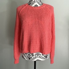 Wild Fable Coral Knit Sweater Crewneck Long Sleeve Women  s Size Small Relaxed