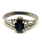 Vintage Avon Sterling Silver Genuine Sapphire Ring Signed RJ Women Size 7