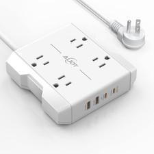 Power Strip With Usb Ports 5 Ft Ultra Extension Cord With 4 Outlets And 4 Usb Po