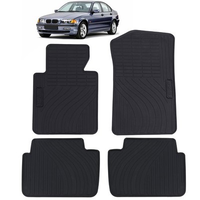 Auto Gummi Fußmatten Schwarz Premium Set passt für BMW E46 Limo Touring 98-05