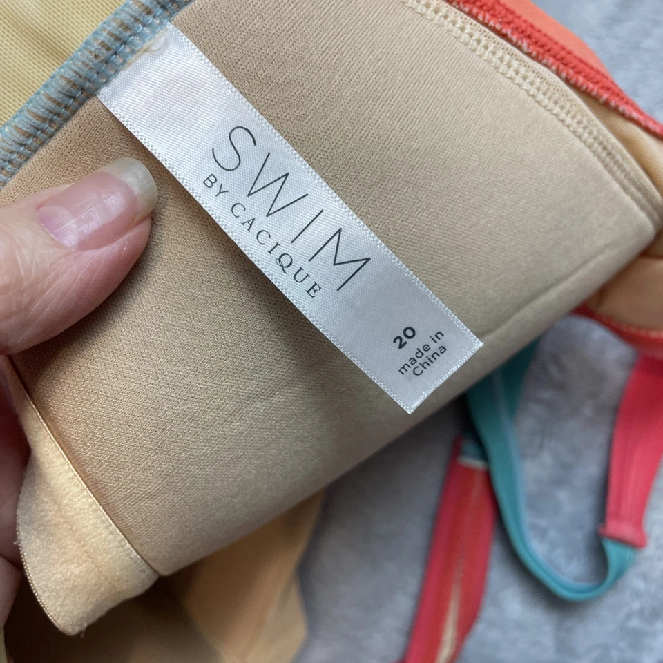 Swim by Cacique One Piece Swimsuit Womens 20 Pastel Ombre Lightly Lined No Wire - Image 3 of 4