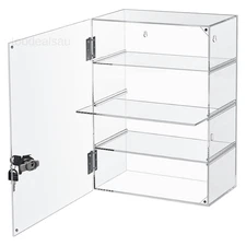 Acrylic Display Case with Lock Key 4 Tier Clear Locking