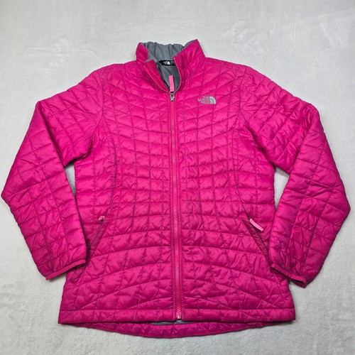 The North Face Thermoball Jacket Girls XL 18 Pink Full Zip Puffer Quilted - Picture 2 of 15