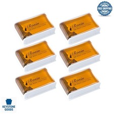 6 Pack Light Natural Rosin for Violin, Viola  Cello - Low Dust, Easy Grip