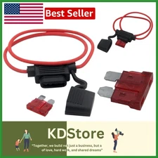 Waterproof Inline Blade Fuse Holder with 10A Fuse & 16AWG Copper Wire