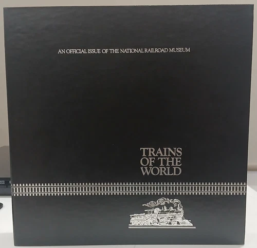 Trains of the World Certified Stamp Collection 53 Pages MNH - Franklin Mint
