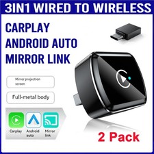 2 3IN1 Mini Auto Wireless Adapter with Mirror Link Android Carplay Plug Play