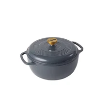 Lodge 6qt Cast Iron Enamel Dutch Oven Twilight with Silver Handle