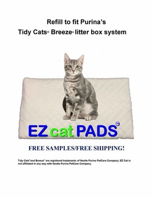 40- EZ Cat Value Pads for Breeze Cat Litter Box-Quilted-SAP Gel Baking Soda