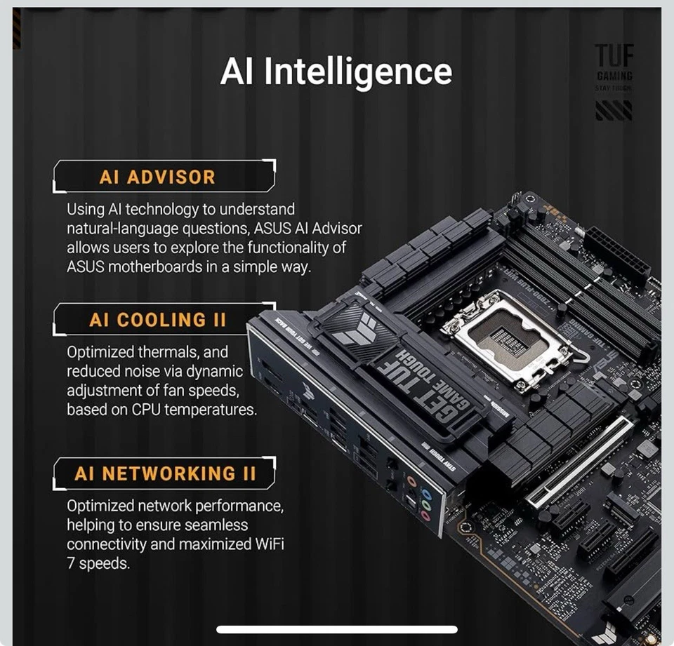 Placa madre ASUS TUF GAMING Z890-PLUS WIFI Z890 LGA 1851 ATX, Intel® Core™ Ultra Foto 2 de 4