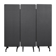 3 Panel Room Divider w/wheels Privacy Portable Partition Screen for Home Office