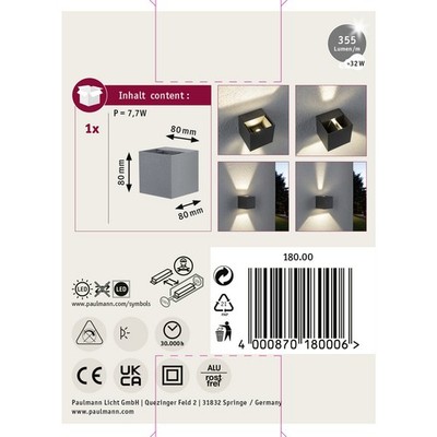 Paulmann Cybo 18000 LED-Außenwandleuchte    6 W
