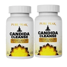 2-Pack Pure Peak Candida Cleanse - Boost Gut & Colon Health - 120 Capsules