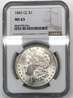 1883 CC Morgan Silver Dollar NGC MS-63