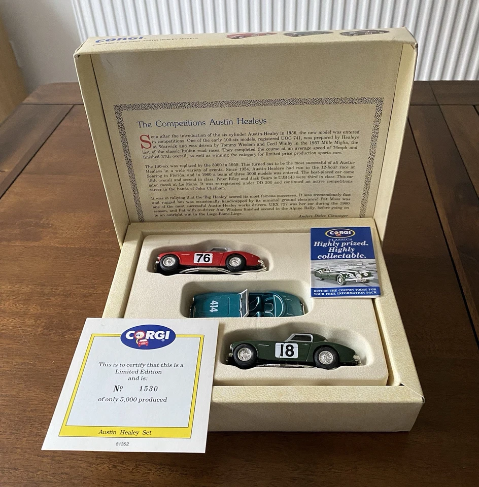 CORGI The Austin Healey Competitions 1:43 Limited Edition Boxed Set Of 3 Mint - Image 2 of 4