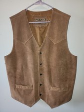 Vintage XLT Saguaro West Trading Co. Tan Suede Western Vest