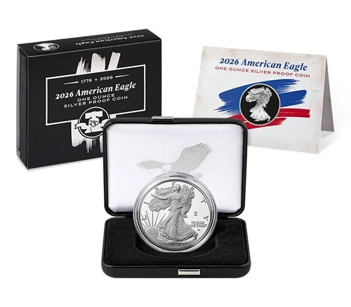 1776 - 2026 W Proof 250th Anniversary Privy American Silver Eagle with OGP