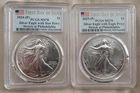 2024 2025 (P) $1 1-oz American Silver Eagle Star Privy PCGS MS70 FDOI Flag Label