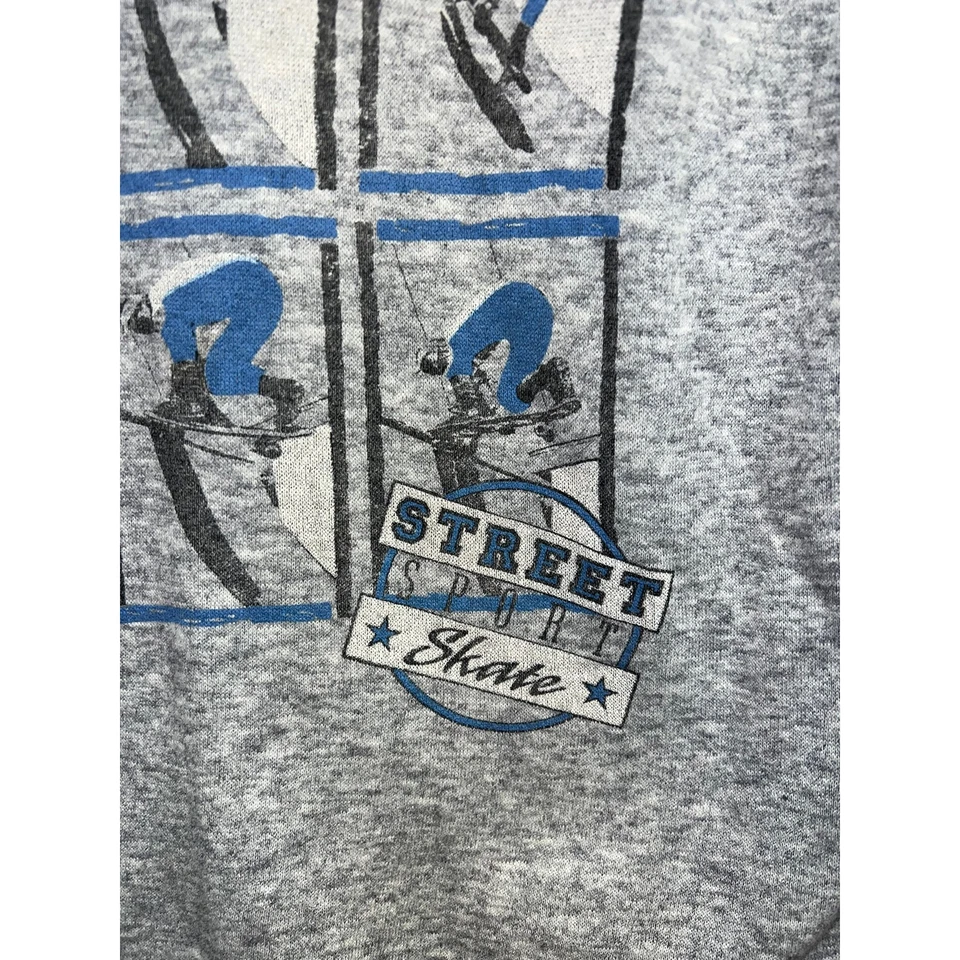 Sudadera de skate vintage juvenil patinaje callejero deporte monopatín gris cuello redondo M Foto 4 de 4