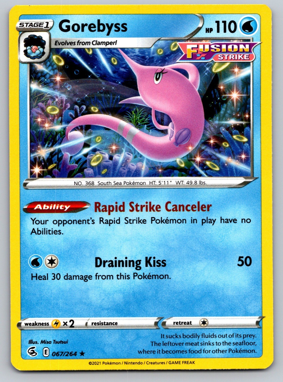 Gorebyss Rare SWSH08: Fusion Strike 067/264 NM