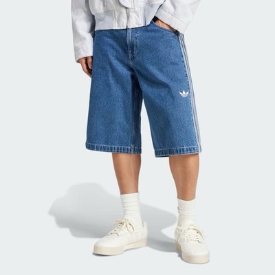 Adidas Adicolor Denim Firebird Jeans Cargo Shorts ''Medium Blue'' - Größe 32'' Inch