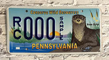 1990s Pennsylvania Conserve Wild Resources Sample License Plate 000 River Otter
