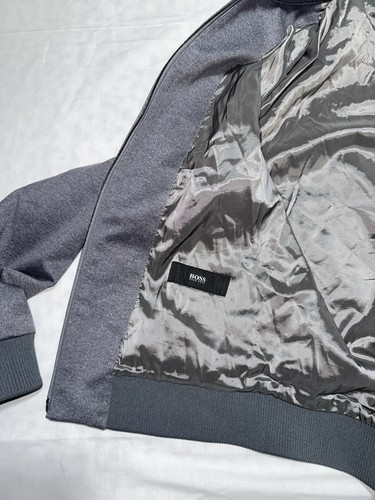 Hugo Boss Mens 38R Gray Slim Fit Stretch Tailoring Unconstructed Bomber Jacket - Picture 9 of 17
