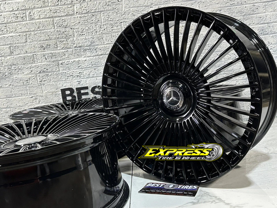 24" Wheels W Mercedes G Wagon Brabus Black Gloss  5x130 84.1 24x10 Hot Set