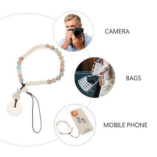 Cedony Peace Buckle Multi-colored Stone Mobile Phone Chain Strap - Afbeelding 12 van 12