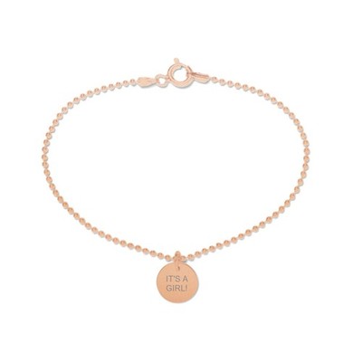 Beka & Bell 5001 Armband It`s a Girl! Geburt 10 mm Silber Rosé Gr. S