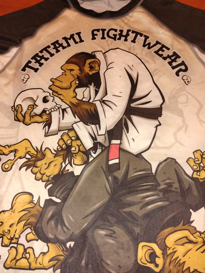 Tatami Fightwear Thinker Monkey Long Sleeve Rashguard Size Large - Image 2 of 4