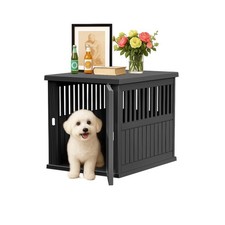 30 INCH Small Dog Crate Furniture Lockable Dog Kennel Indoor Dog Cage Heavy D...
