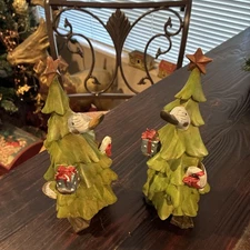 Vintage Christmas Tii Collections Geese Christmas Trees-set Of 2