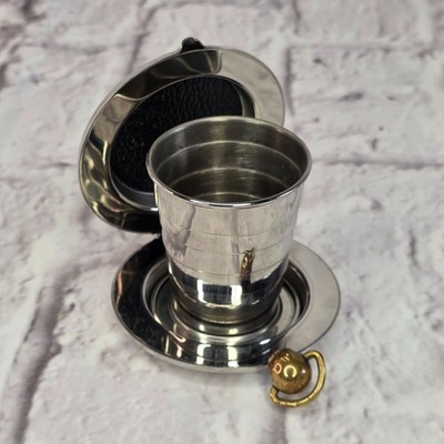 The Dalvey Pocket Cup Mazda Edition Collapsible Stainless Steel & Brass Travel