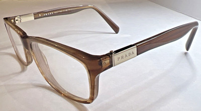 PRADA LIGHT BROWN Eyeglasses VPR 02O 55[] 16  EAI- 101  140 Unisex Made in Italy