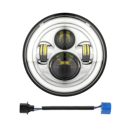 7" LED Headlight +4.5" Passing Lights For Harley Fatboy Heritage Softail Deluxe - Foto 4 di 12