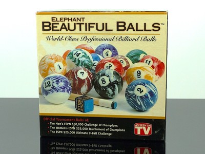 ELEPHANT BEAUTIFUL BALLS MARBLE SWIRL PROFESSIONAL GRADE POOL 
